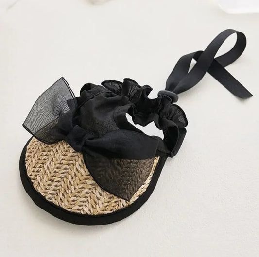 Adjustable Lace Straw Pet Sun Hat