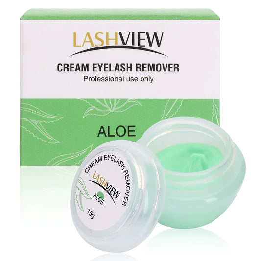 LASHVIEW Eyelash Extension Remover Cream Eyelash Adhesive Remover Professional Eyelash Extensions Remover for Salon(ALOE 0.51fl.oz/15ml)