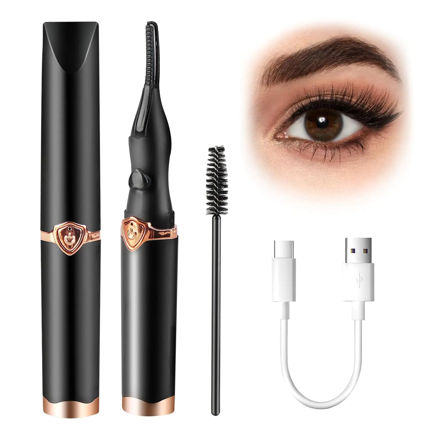 Heated Eyelash Curler for Women Electric Eyelash Curler for Instant Glam 2025 New Portable Eyelash Curler Eyelash 8S Heated Quick Curling Long-Lasting as Makeup Tools for Women Girls